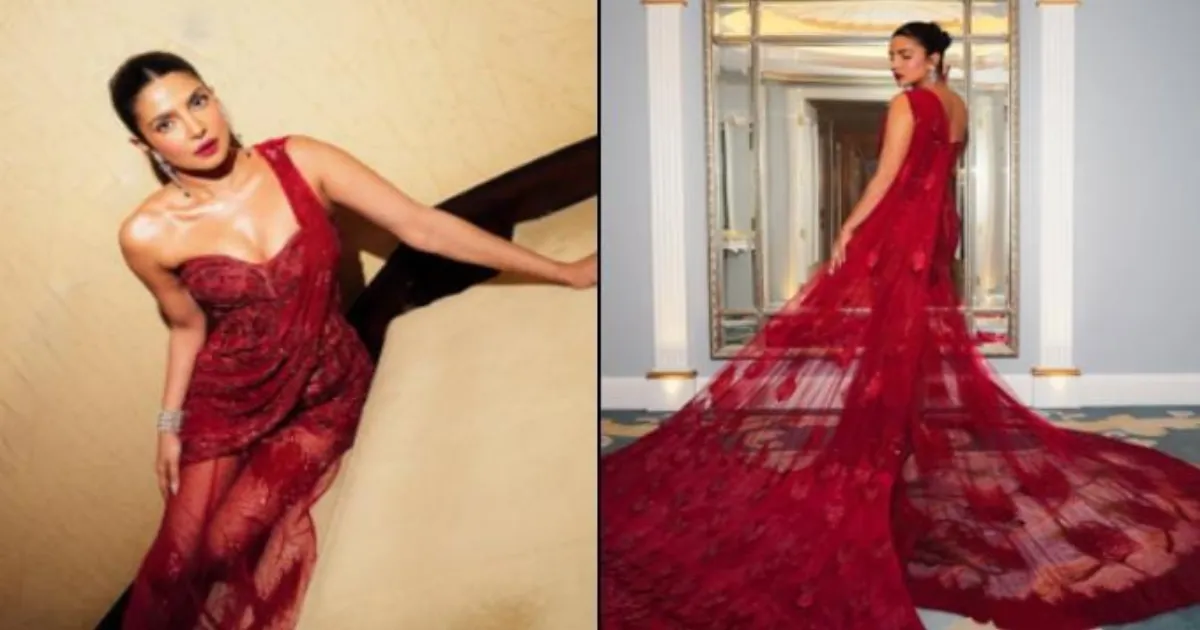 Priyanka Chopra Turns Heads in Fiery Red Gown at London Diwali Ball