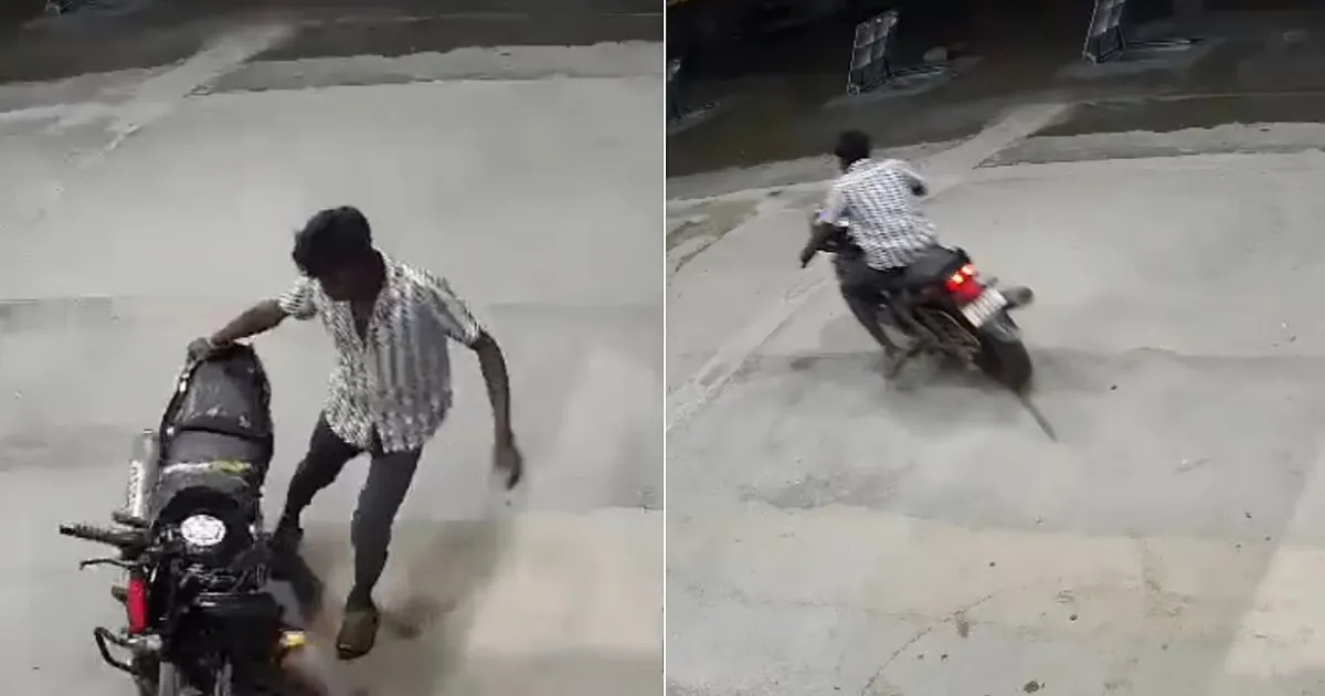 Kurnool Bus Fire: Viral CCTV of Drunk Biker Before Bus Fire, That Killed 20, Shocks Viewers