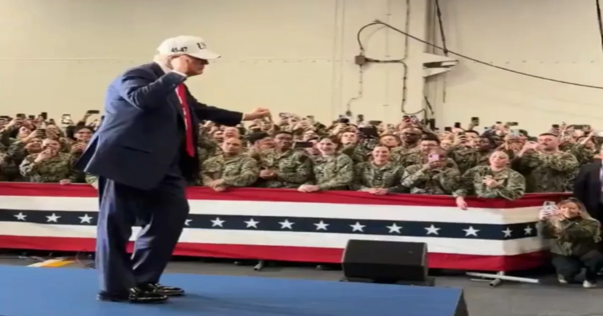 Trump Dances with Marines After Speech on U.S. Warship in Japan