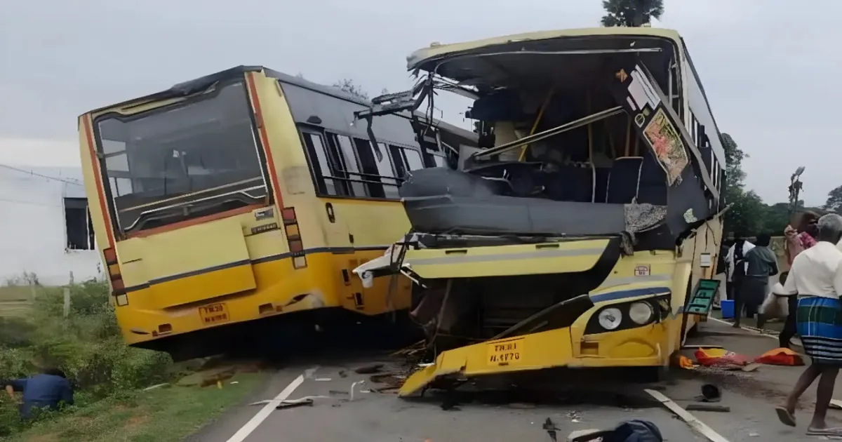 10 Dead, 20 Injured in Horrific Head-On Bus Collision – Driver's Side Completely Ripped Off