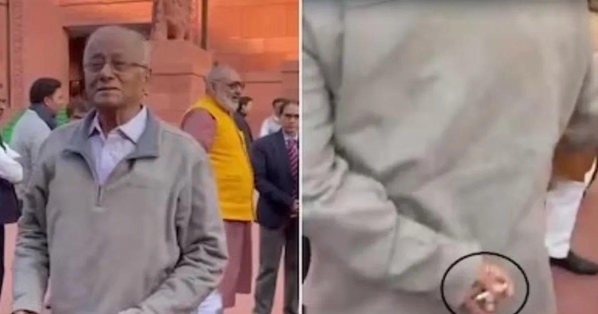 Parliament Smoke Show: Union Ministers Confront TMC MP Saugata Roy for Smoking on Premises