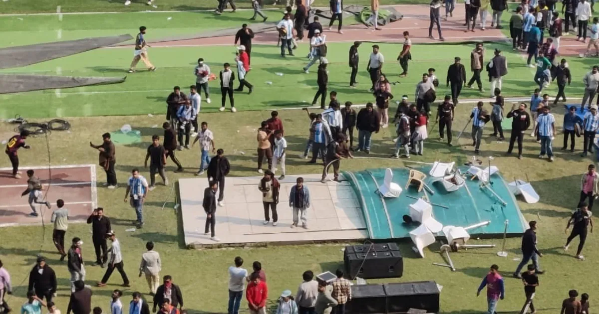 Fans Erupt in Anger as Security Forces Rush Into Stadium; Messi Visit Turns Chaotic