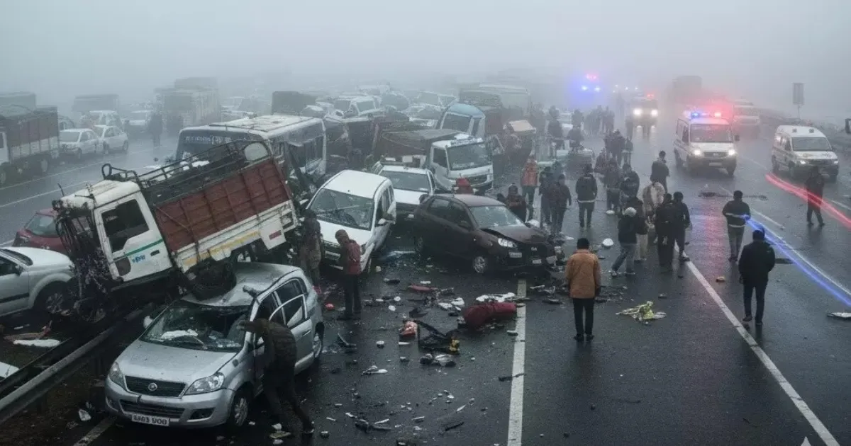 #JUSTIN: Dense Fog Triggers Over 50-Vehicle Pile-Ups Across Haryana Districts