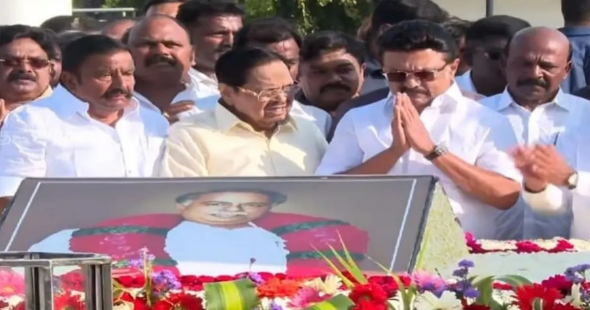 Thousands Join CM Stalin to Honour Annadurai on 57th Death Anniversary
