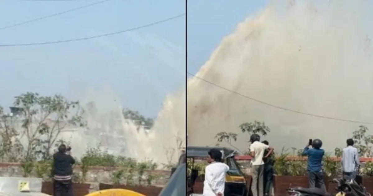 50-Foot Water Jet Erupts in Mumbai’s Bandra After Pipeline Burst