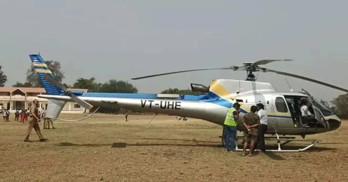 Helicopter Makes Emergency Landing at Palghar School Ground After Technical Fault
