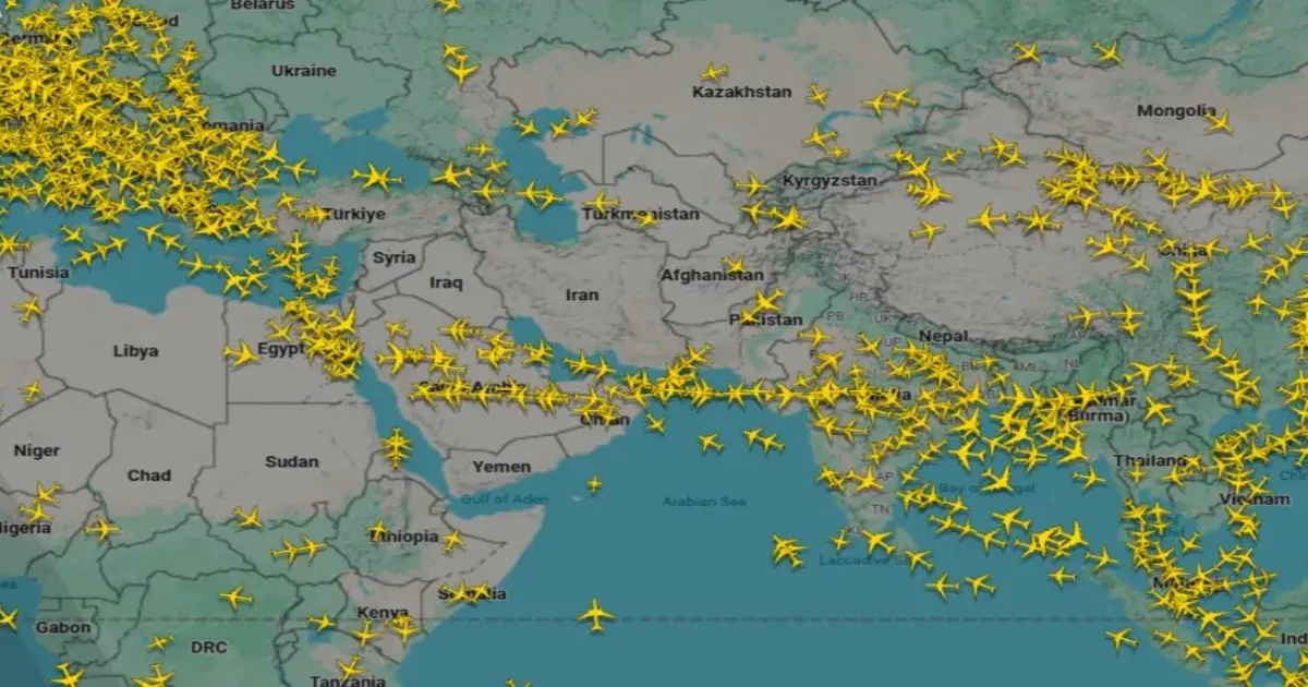 Iran Shuts Airspace Following Joint US-Israel Strikes; Trackers Show Planes Rerouting
