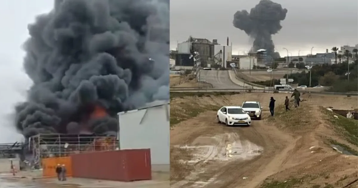 Fire Reported At Israeli Industrial Site After Missile Shrapnel Impact  