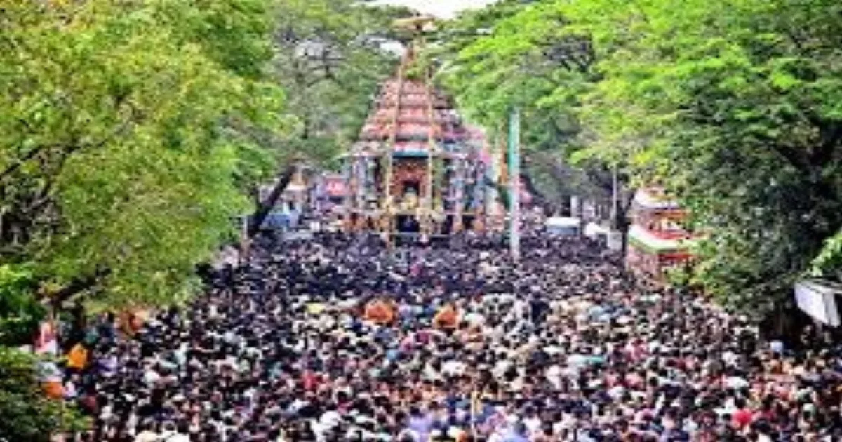 Temple Car Stuck In Drain Stops Panguni Festival Procession In Madurai