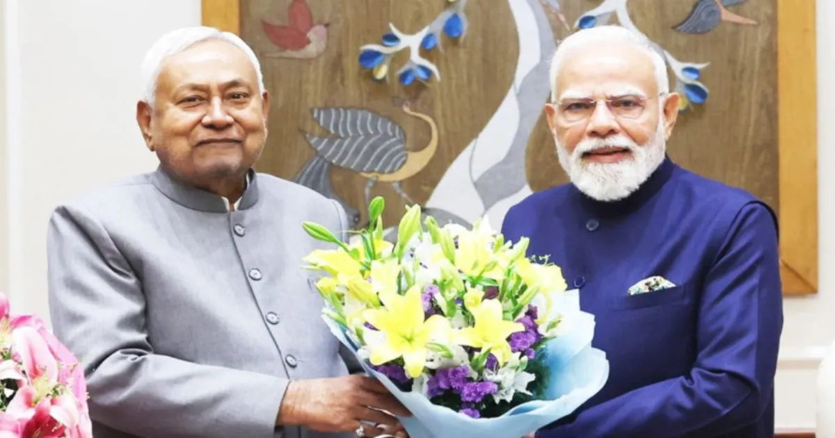 PM Modi Congratulates Nitish Kumar On Taking Oath As Rajya Sabha Member
