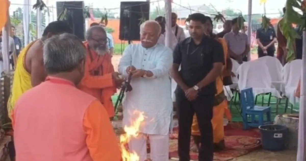 RSS Chief Attends Maa Chinmayi Soundarya Temple Consecration In Tripura