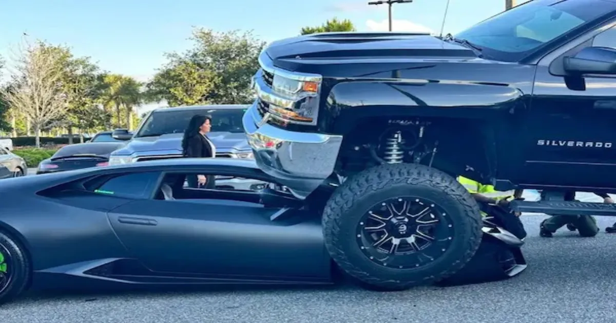 Viral Video Claims Lamborghini Crushed By Pickup Truck, Verification Underway