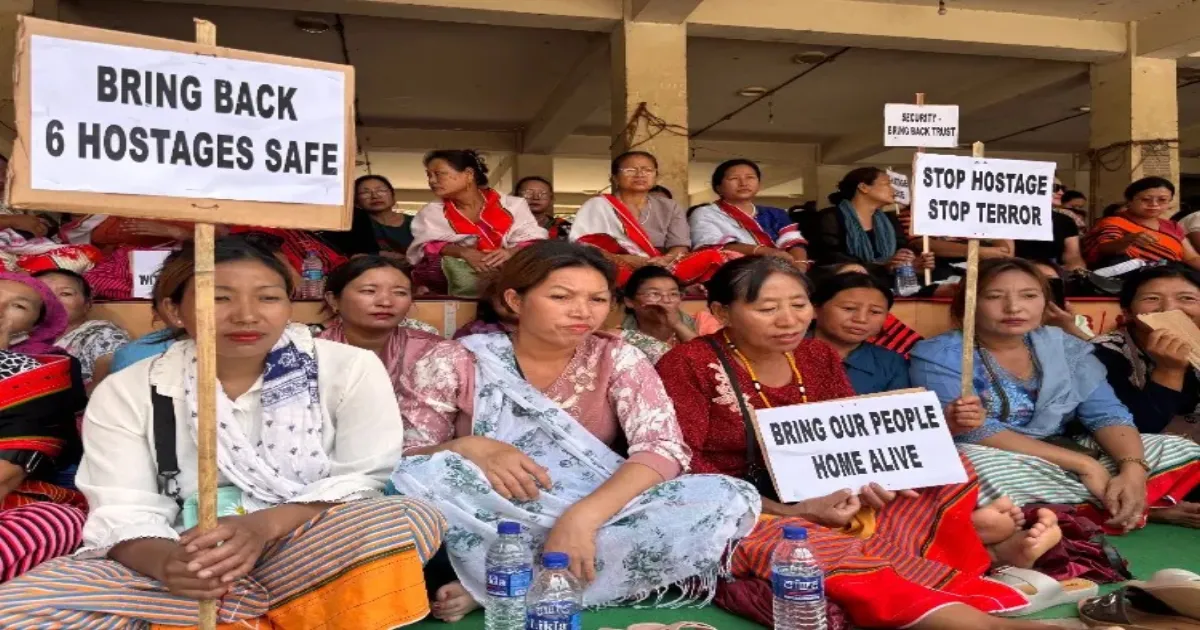 Protest Rally Held In Imphal Over Demand To Release Six Civilians
