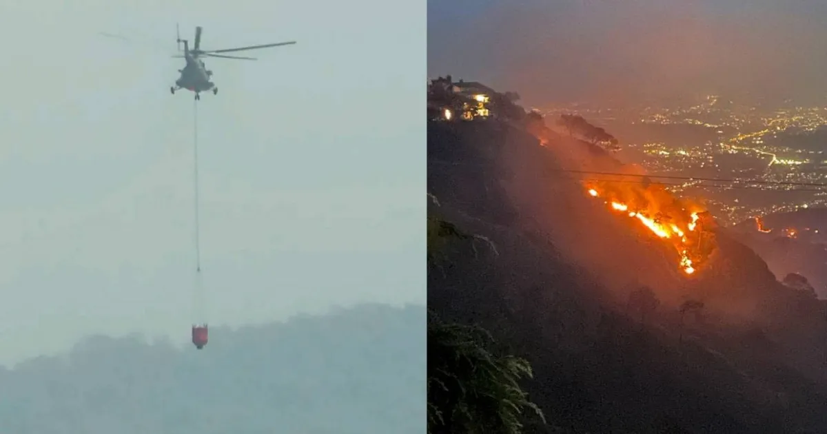 IAF Crushes Kasauli Forest Fire With 40,000L Sukhna Lake Water Drop