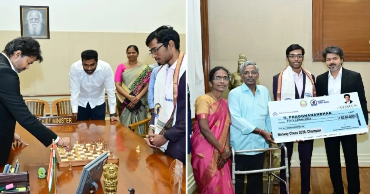 Tamil Nadu CM Vijay Honors R Praggnanandhaa After Norway Chess Triumph