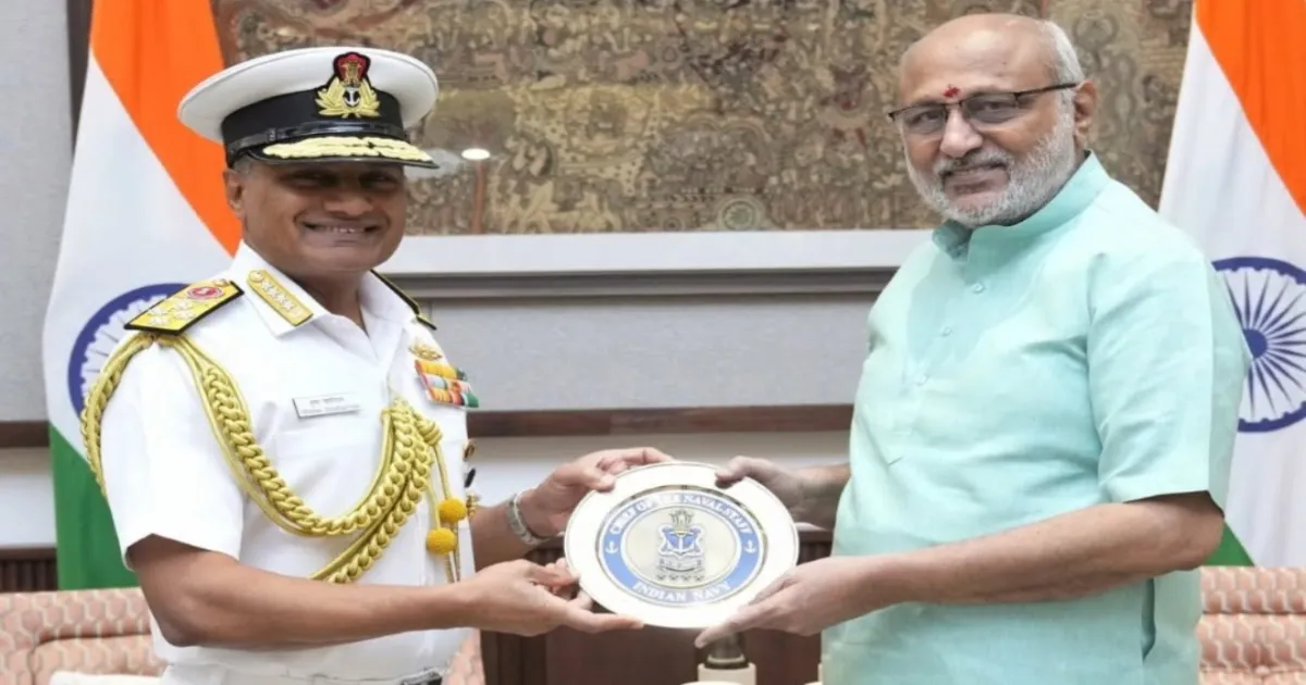 Navy Chief Admiral Swaminathan Meets Vice President CP Radhakrishnan In New Delhi