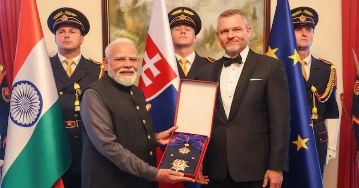 PM Modi Awarded Slovakia’s Highest Civilian Honour During Official Visit