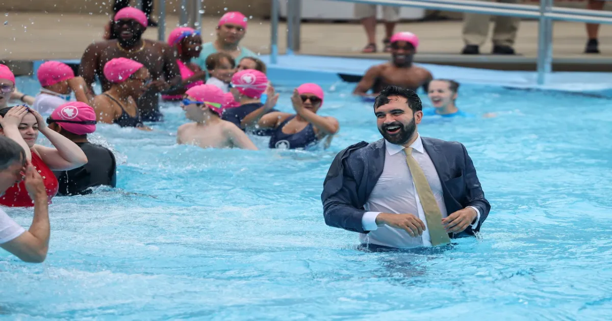 Cheers Erupt as Zohran Mamdani Revives New York's Beloved Pool Jump Tradition