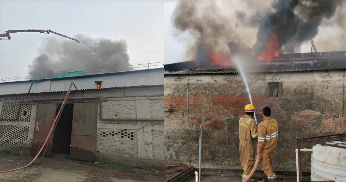 Massive Fire Erupts At Lucknow Cold Storage Unit, Firefighters Rush To Control Blaze