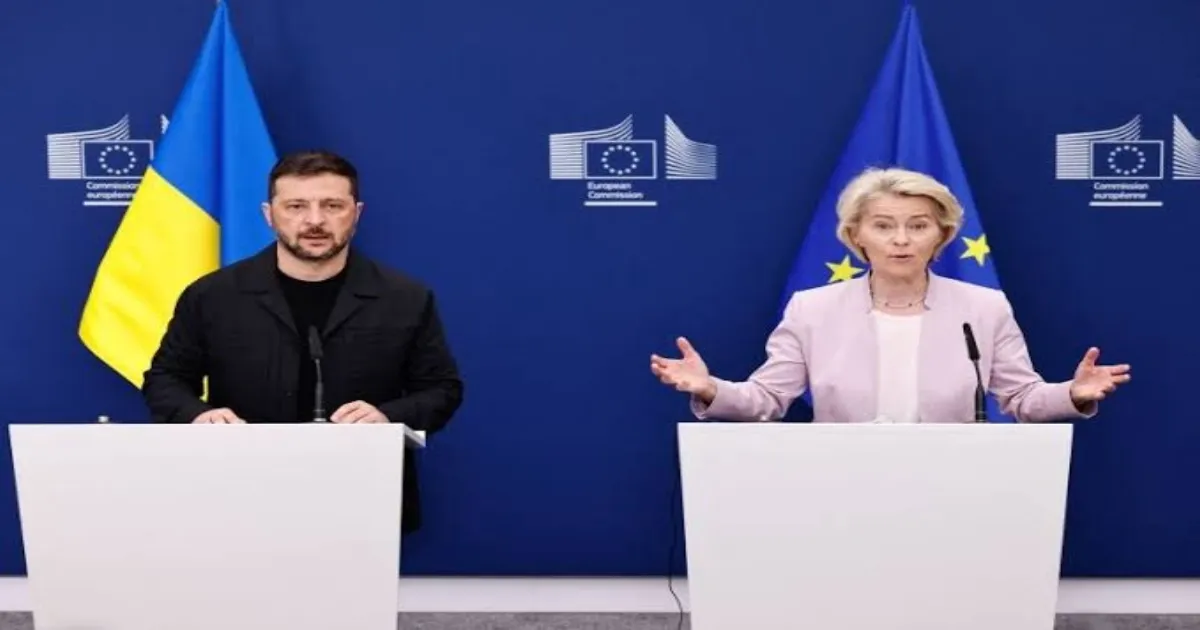 EU Chief's Ukraine Visit Overshadowed By Blasts And Russian Missile Alert In Kyiv