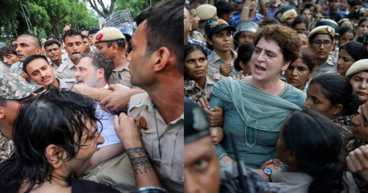 Rahul, Priyanka Gandhi Held Outside PM Modi’s Residence Amid Protest