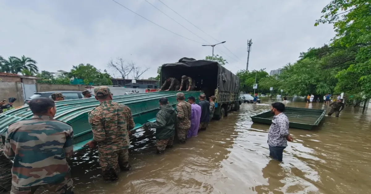 Army Joins Rescue Efforts After Heavy Rain Forces Gujarat Highway Closure