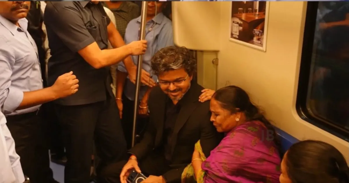 Vijay's Metro Inspection Turns Into Fan Meet As Passengers Gather Around