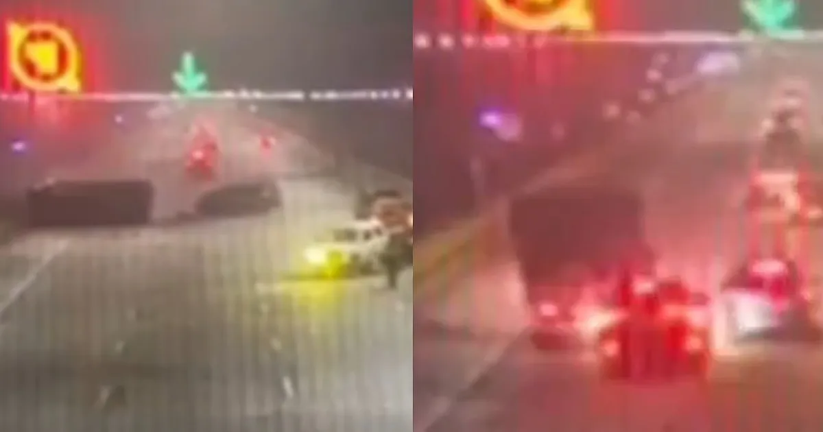 Dramatic Fortuner-Tempo Collision Inside Mumbai-Pune Expressway Tunnel Recorded On Camera