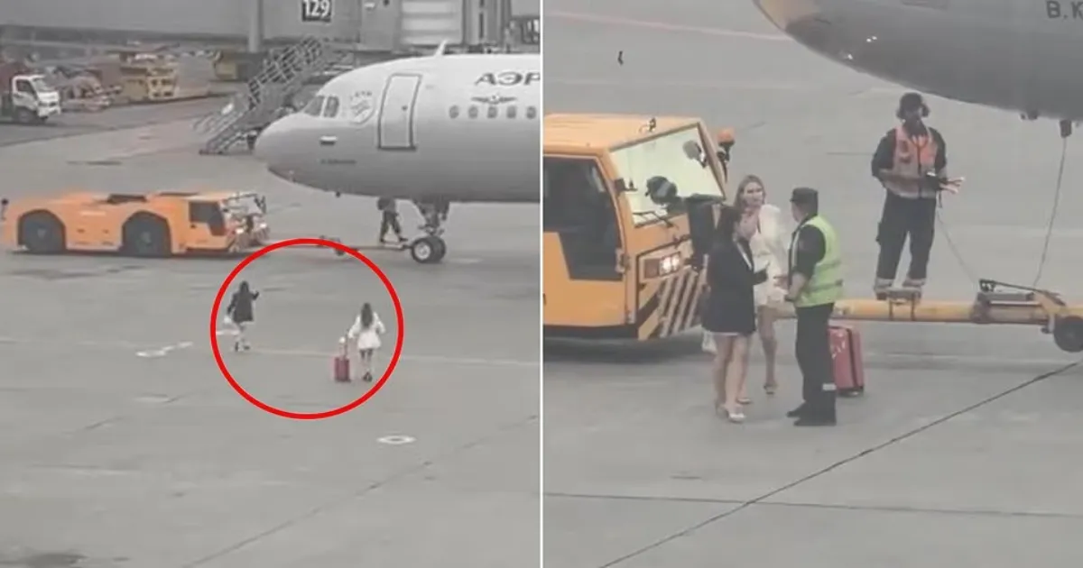 Moscow Airport Witnesses Unusual Scene As Two Women Pursue Their Departing Plane
