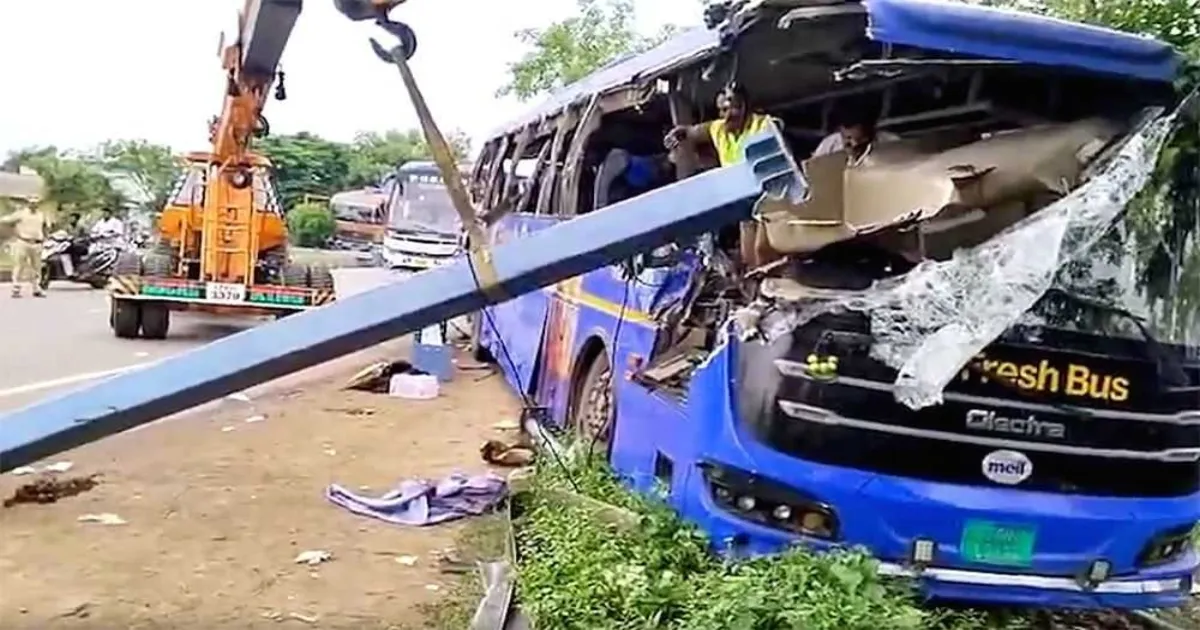 Private Bus Hits Auto In Andhra’s Palnadu, Leaving Seven Dead And Eight Injured