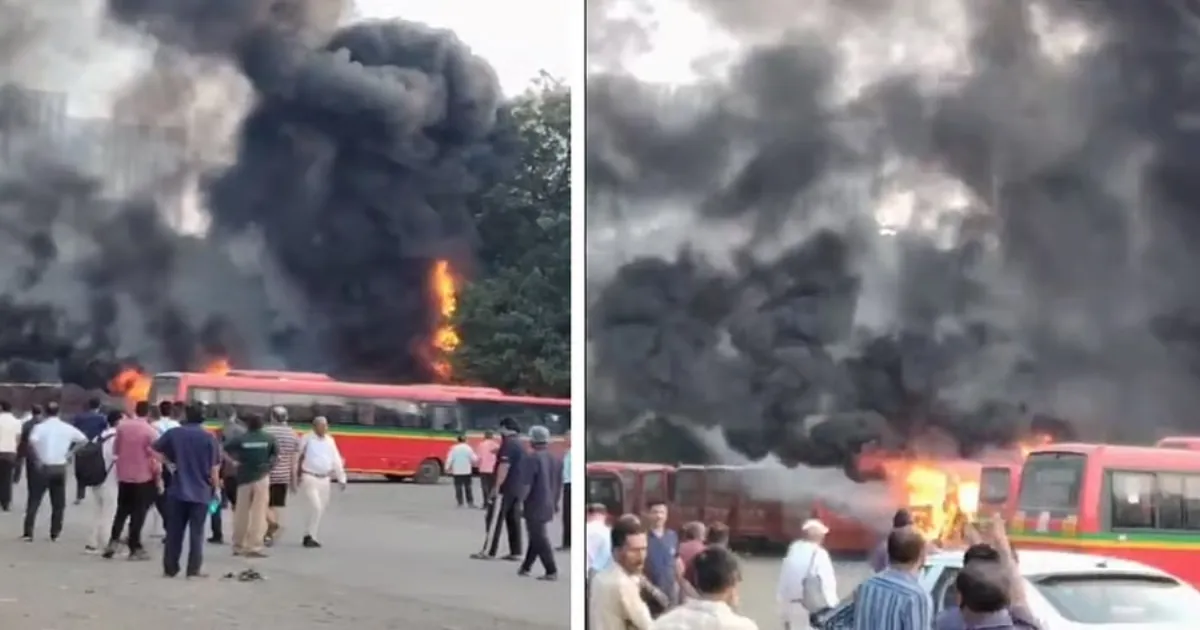 Massive Fire Erupts At Mumbai Depot As CNG Buses Catch Fire