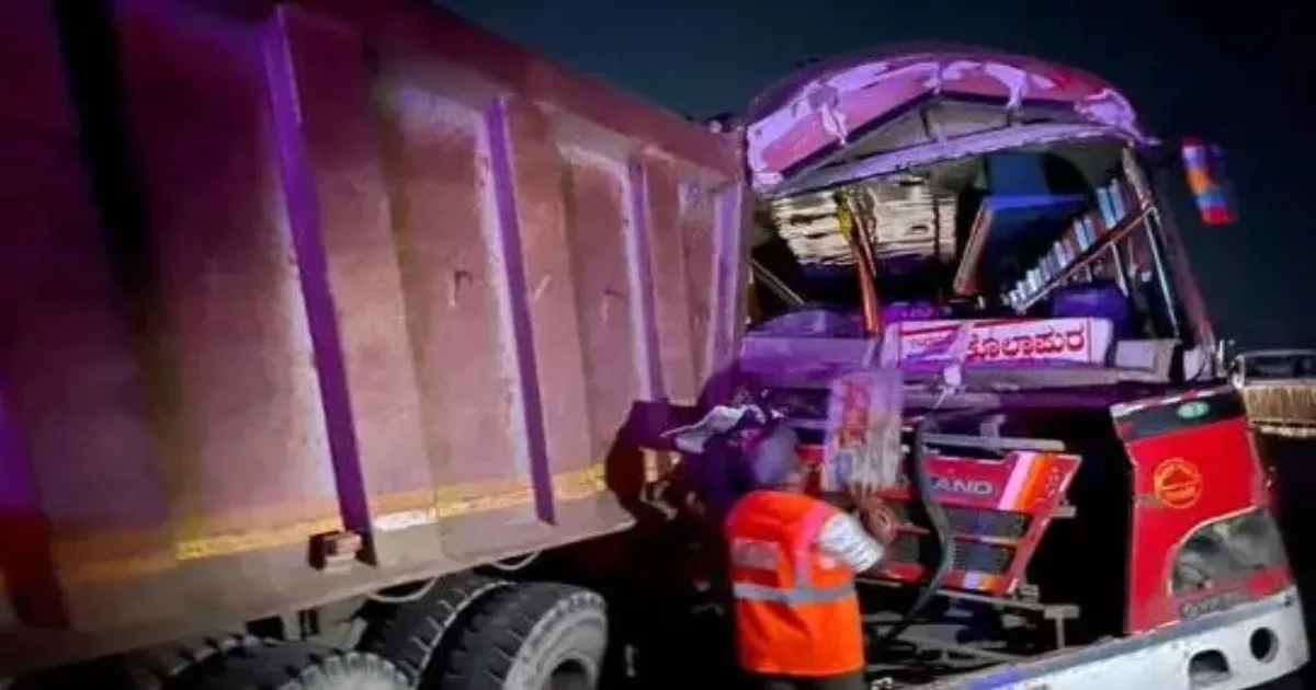 Driver Killed and 12 Injured in Karnataka Bus Truck Collision