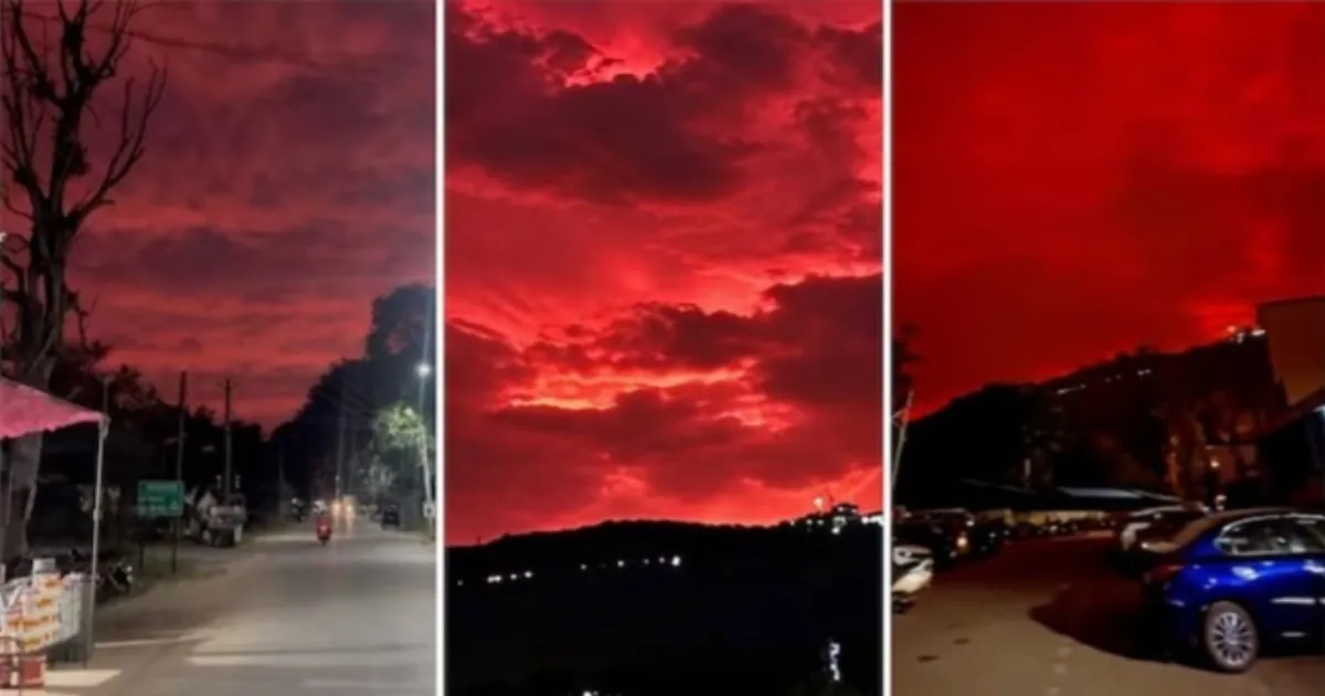 Chhattisgarh Sky Turns Red In Viral Video Amid Cyclone Arnab Reports
