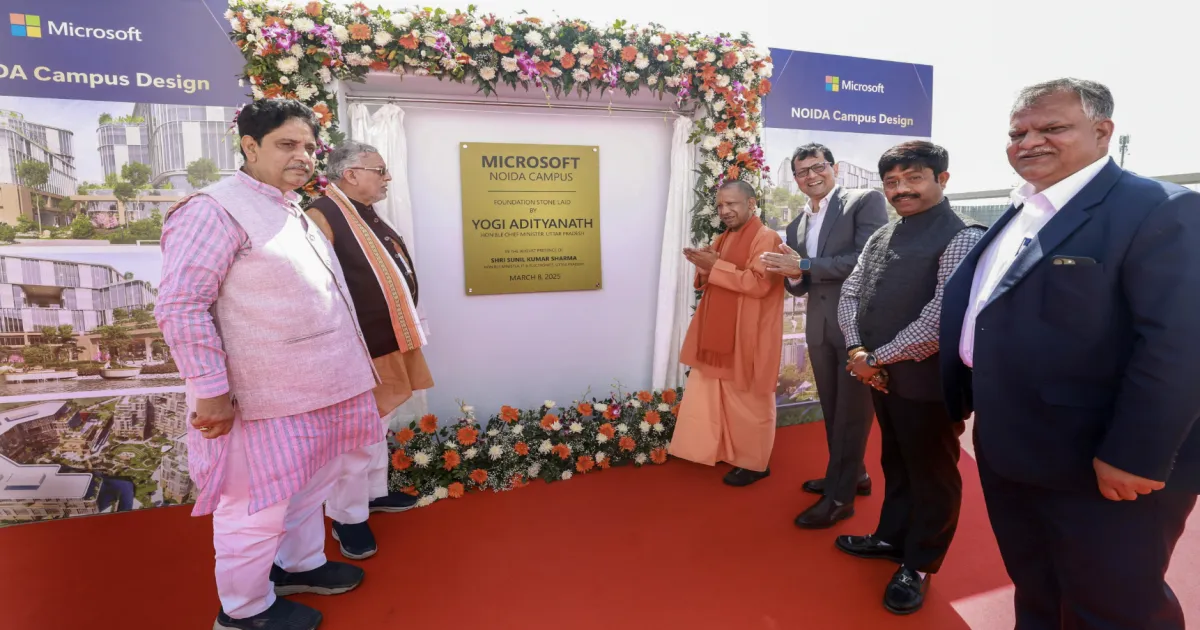 Microsoft To Develop Campus in Noida.. CM Yogi Attends Groundbreaking